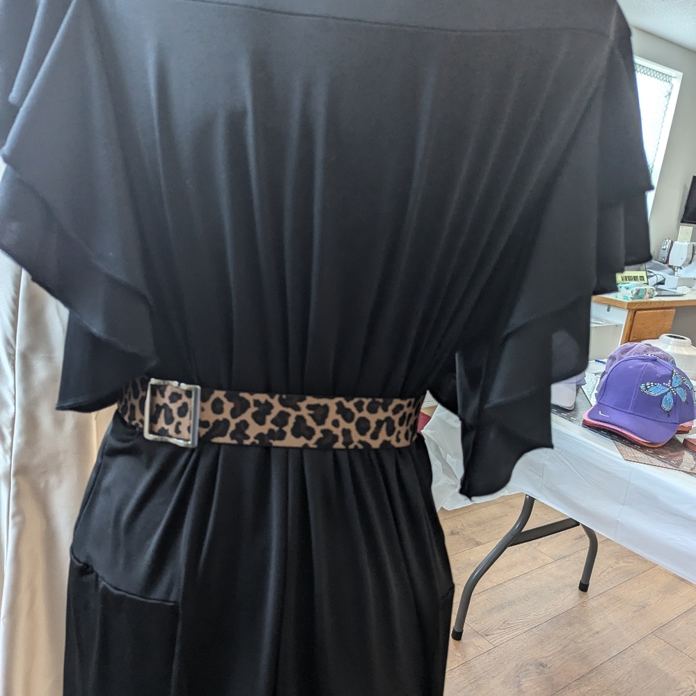Leopard Print Belt with Silver Rose Buckle - Picture 4 of 5